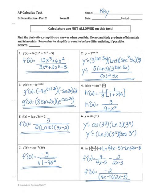 test form b calculus houghton mifflin answers