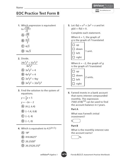 Test Form B Pearson Education