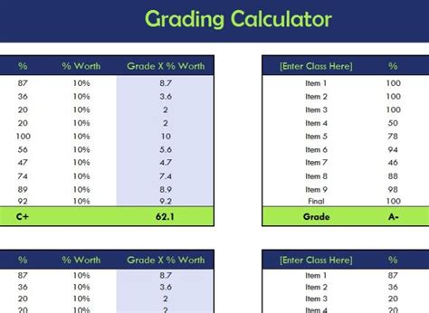 Test Grade Calculator For Teachers Number Grade - Number Grade