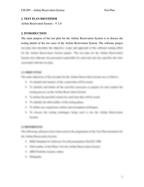 test plan airline reservation system