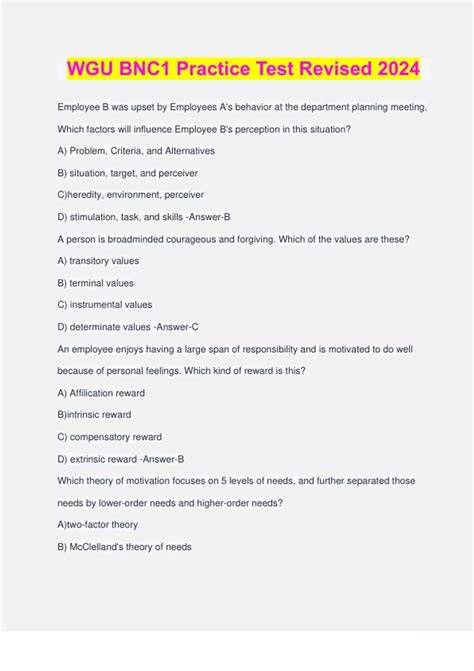 test questions for bnc1 wgu