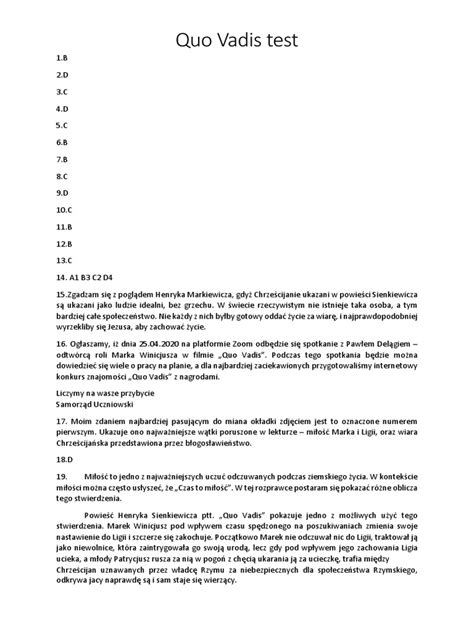 Test Quo Vadis
