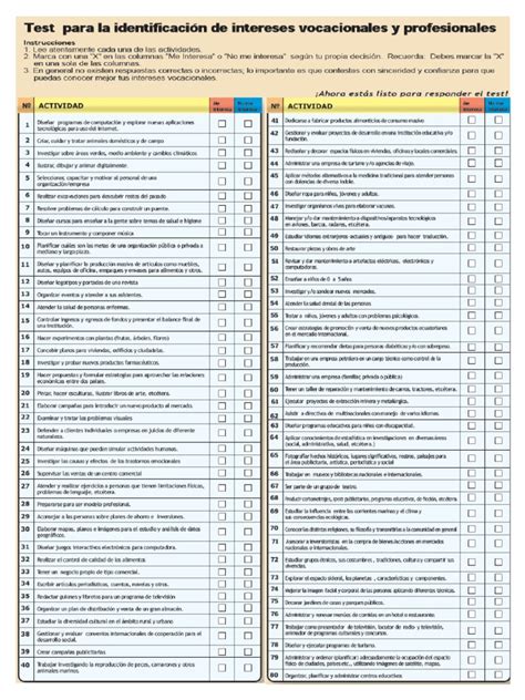 Test Vocacional Gratis