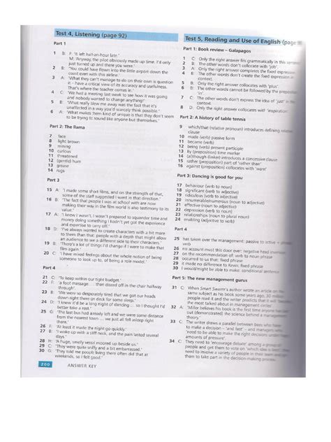 Read Test 5 Answer Key Cambridge University Press 