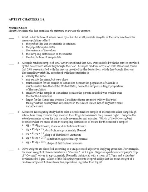 Read Online Test 7A Ap Statistics Answer Key 