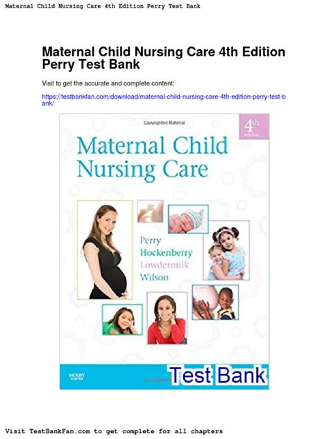 Full Download Test Bank For Maternal Child Nursing Care 4Th Edition By Perry 