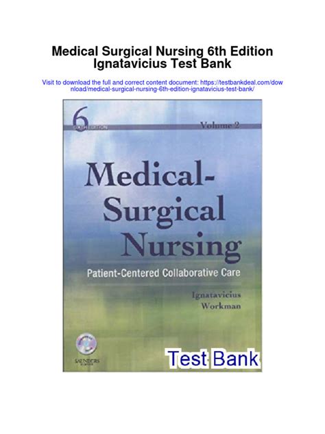 Download Test Bank For Medical Surgical Nursing Ignatavicius 6Th Edition 