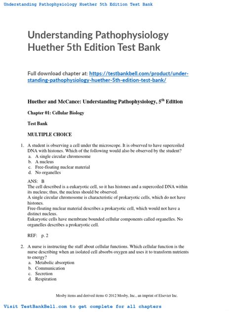 Download Test Bank For Pathophysiology Huether A Pdf 