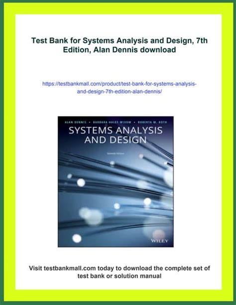 Download Test Bank For Systems Analysis And Design 