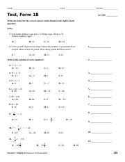 Download Test Form 1B Score 