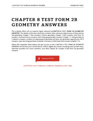 Read Online Test Form 2B Answers Geometry 