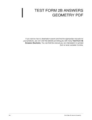 Read Test Form 2B Answers Geometry 