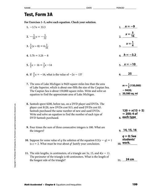 Full Download Test Form 3A Answers 