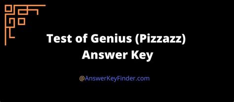 Read Online Test Of Genius Algebra With Pizzazz Answers 