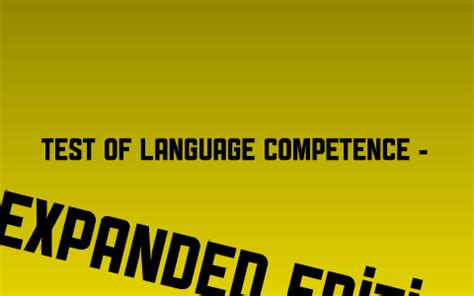 Read Online Test Of Language Competence Exped Edition Level 2 