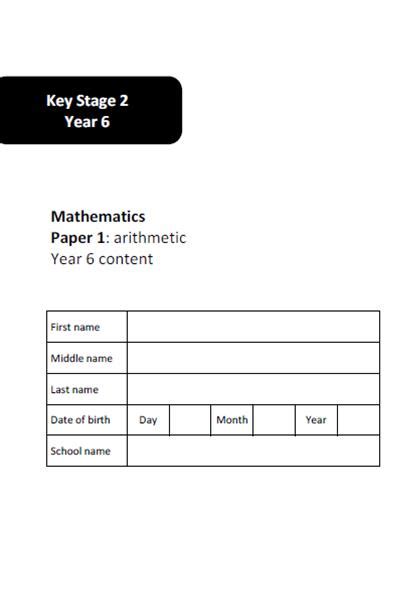 Full Download Test Papers For Year 6 