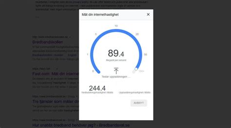 testa hastigheten på internet