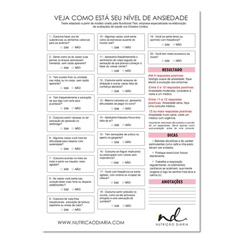 Teste De Ansiedade Quiz