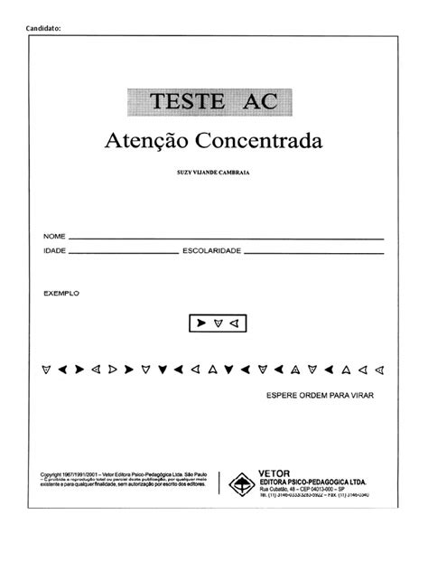 Teste De Atenção Concentrada