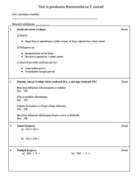 Teste Matematike 5 Edualba