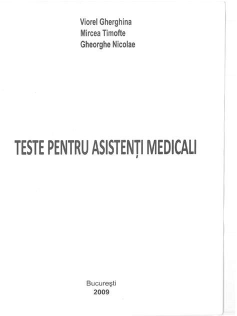 Teste Pentru Asistenti Medicali