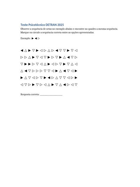 Teste Psicotécnico Detran Pdf