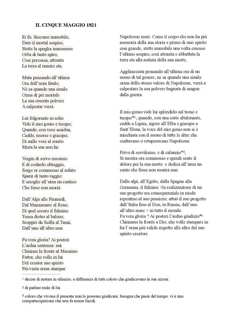 Testo 5 Maggio