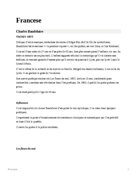 Testo In Francese