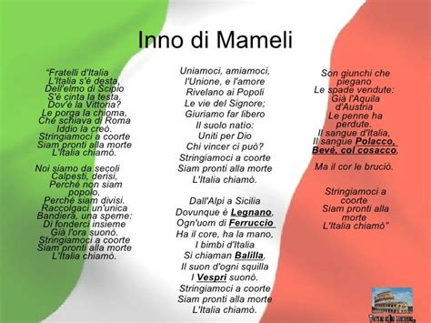 Testo L'inno D'italia