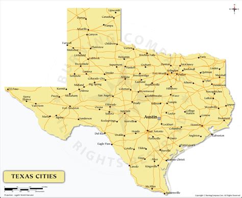 texas cities map
