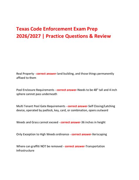 texas code enforcement practice exam