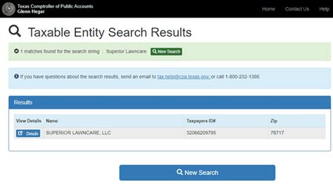 texas comptroller entity search