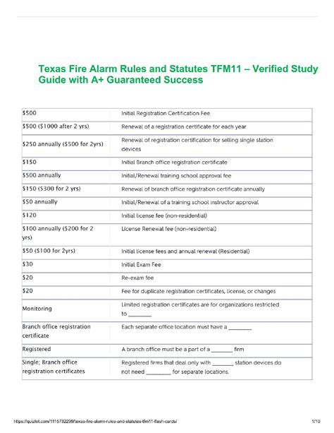 texas fire alarm study guide