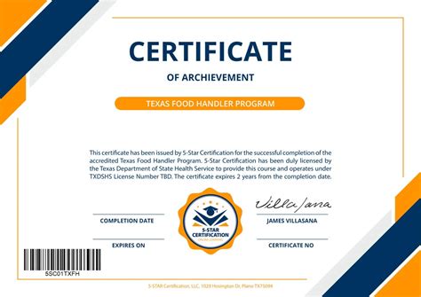 texas food handler certification