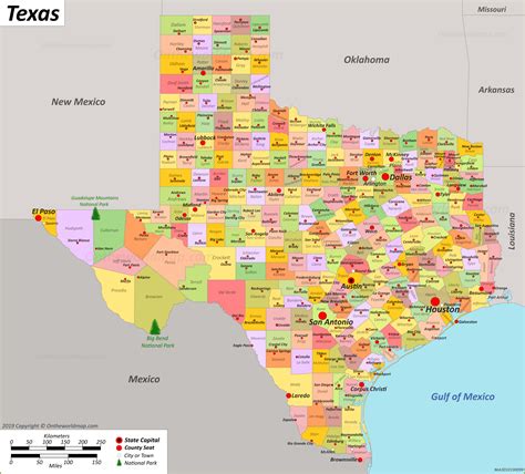 texas on map