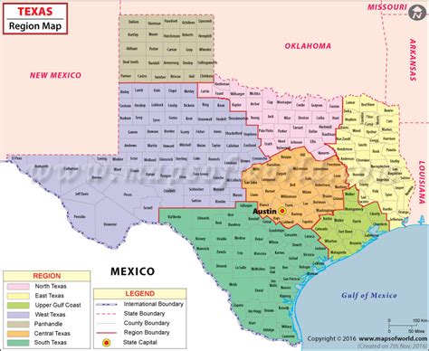 texas regions map