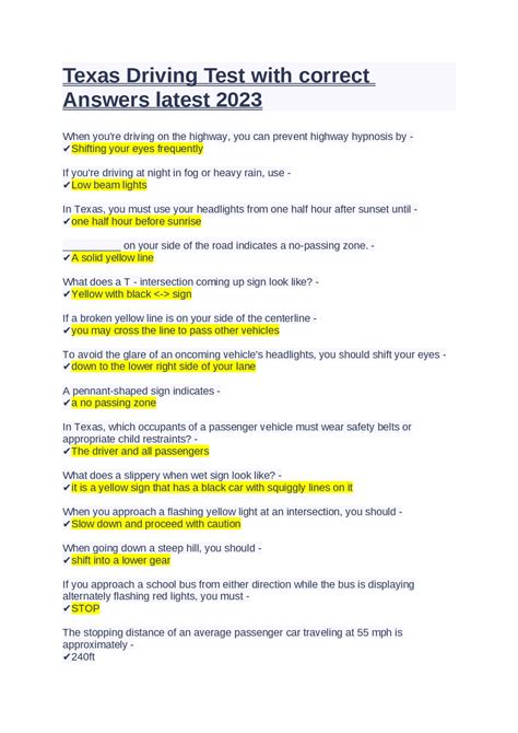 texas road test