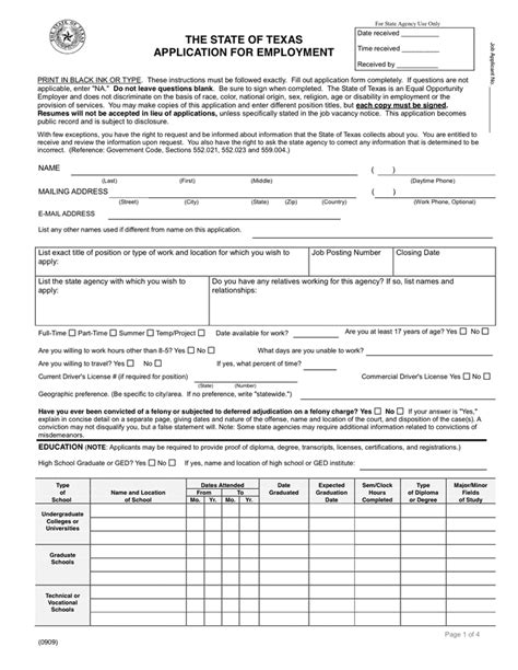 texas state application
