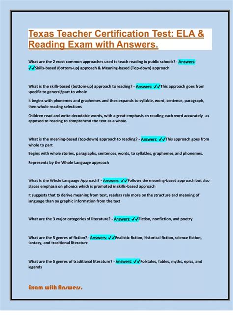 Texas Teacher Certification Exam Study Guide