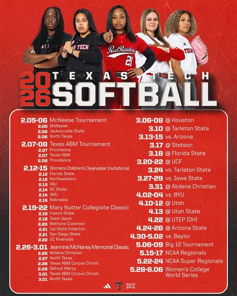 texas tech softball schedule