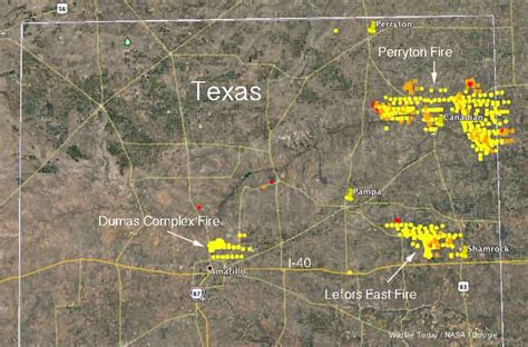texas wildfires map