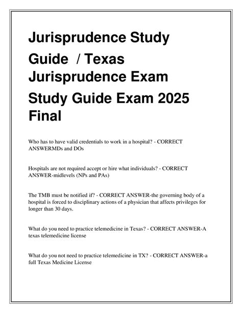 Download Texas Jurisprudence Study Guide 