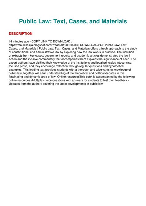 Text, Cases And Materials On Medical Law