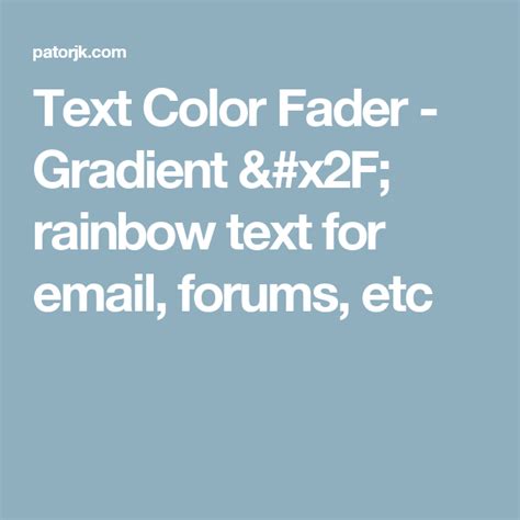 Text Color Fader Gradient Rainbow Text For Email Color Writing - Color Writing
