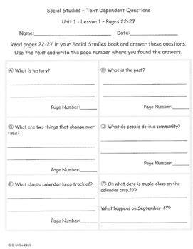 text dependant questions harcourt 2nd grade