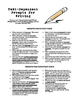 Text Dependent Prompts For Writing By Positively Primary Text Dependent Writing Prompts - Text Dependent Writing Prompts