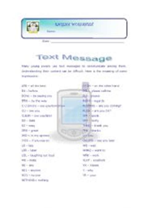 Text Message Esl Worksheet By Isaserra I Message Worksheet - I Message Worksheet