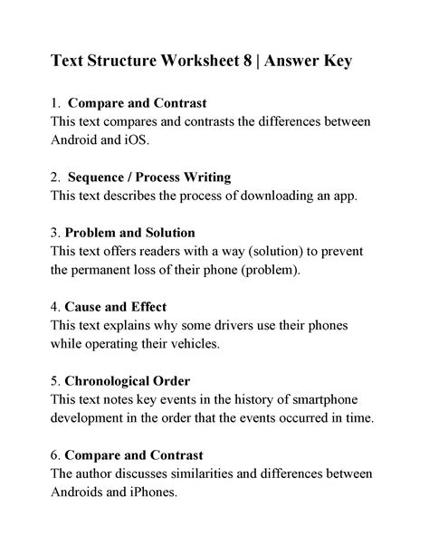 Text Structure Worksheet 8 Answers Ereading Worksheets Text Structure Worksheet 8 - Text Structure Worksheet 8