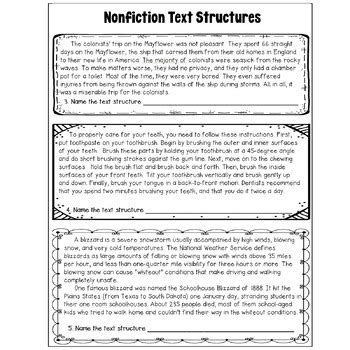 Text Structure Worksheet Pdf Belfastcitytours Com Identifying Text Structure 1 - Identifying Text Structure 1