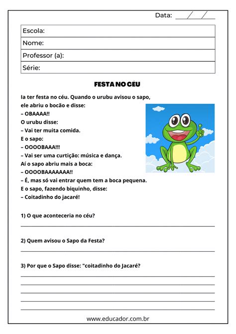 Texto Com Interpretacao 4 Ano
